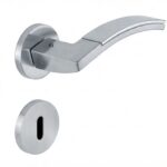 Maniglia Trama LC71 Rosetta Tonda d.50x6,5h Bocchetta Foro Chiave CM-CR-Cromat-Cromo  Colombo Design