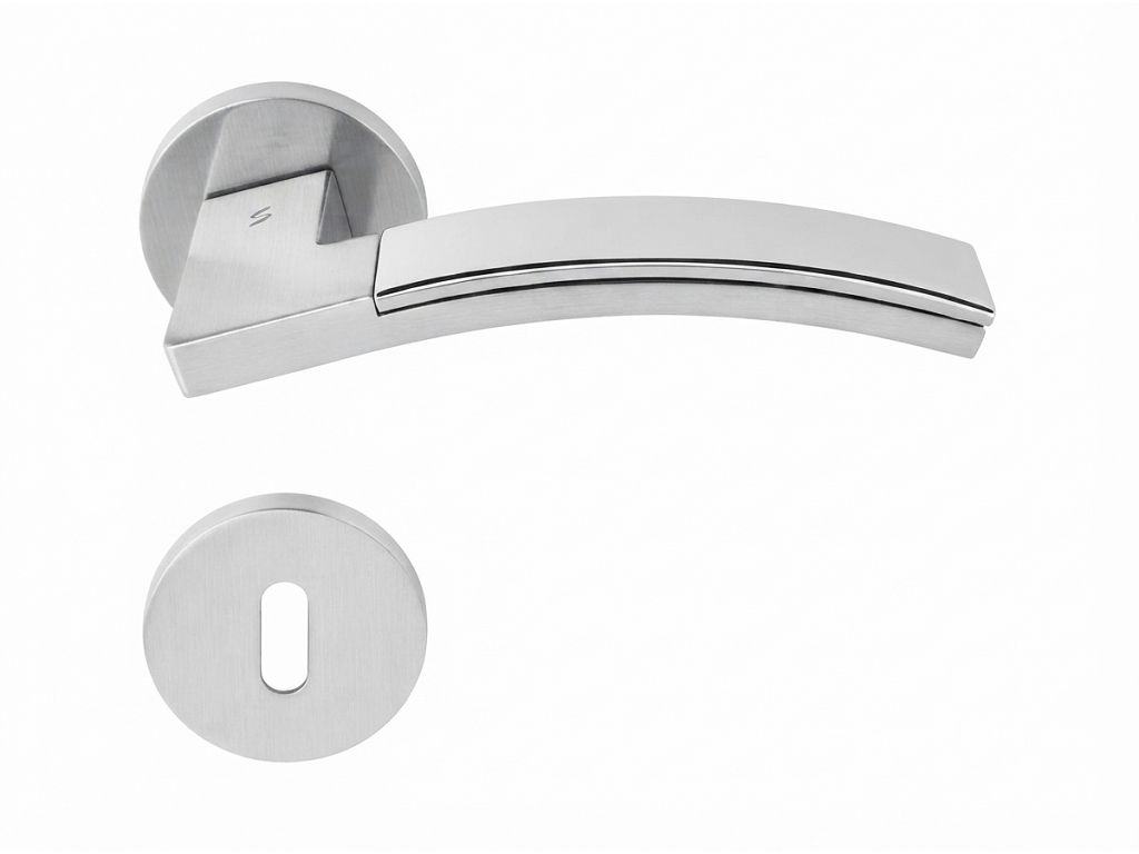 Maniglia Trama LC71 Rosetta Tonda d.50x6,5h Bocchetta Foro Chiave CM-CR-Cromat-Cromo  Colombo Design - immagine 3
