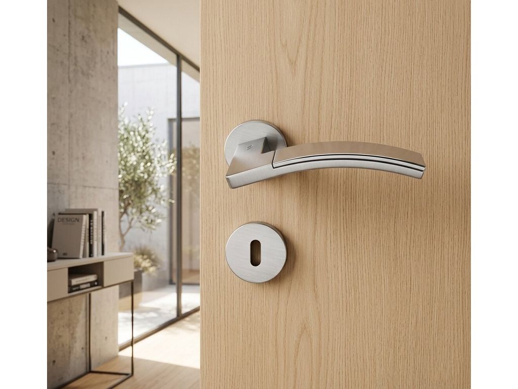 Maniglia Trama LC71 Rosetta Tonda d.50x6,5h Bocchetta Foro Chiave CM-CR-Cromat-Cromo  Colombo Design - immagine 4