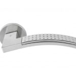 Maniglia Trama LC81 Rosetta Tonda d.50x6,5h Bocchetta Foro Chiave CM-CR-Cromat-Cromo  Colombo Design