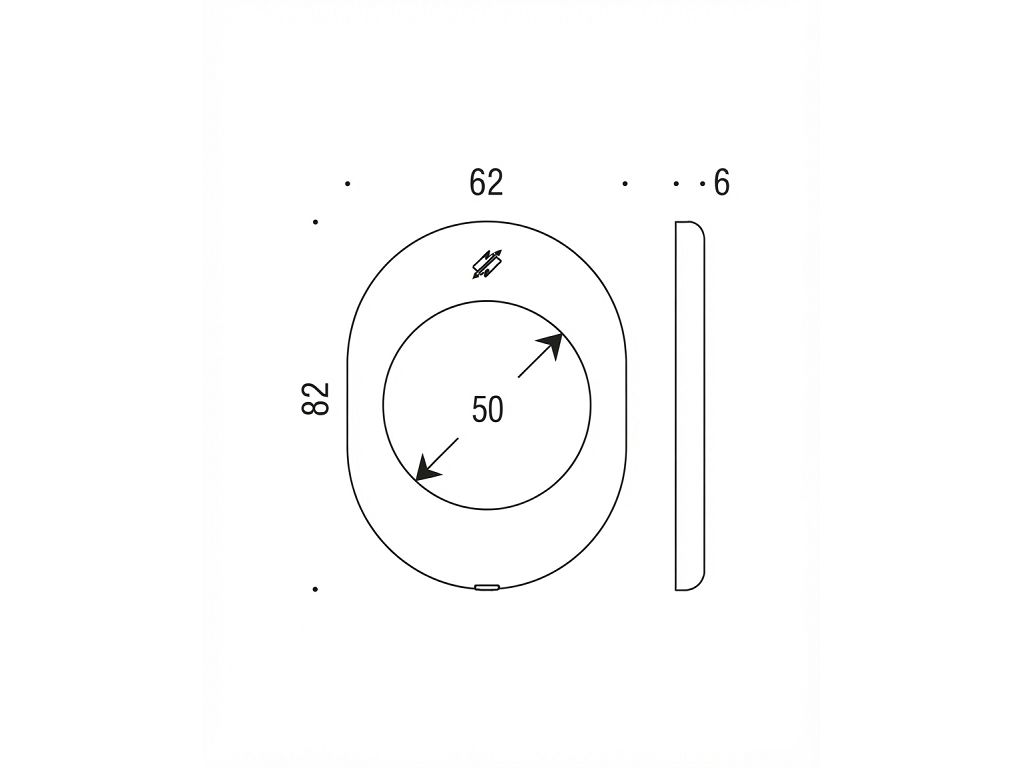 Rosetta Ovale con Sottorosetta Nylon Foro d.50 mm CR-Cromo  Colombo Design - immagine 2