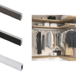 Tubo Rettangolare Alluminio Luxe con Gomma Asta cm.235 d.27x14 varie finiture  Emuca