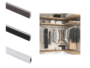 Tubo Rettangolare Alluminio Luxe con Gomma Asta cm.235 d.27x14 varie finiture  Emuca