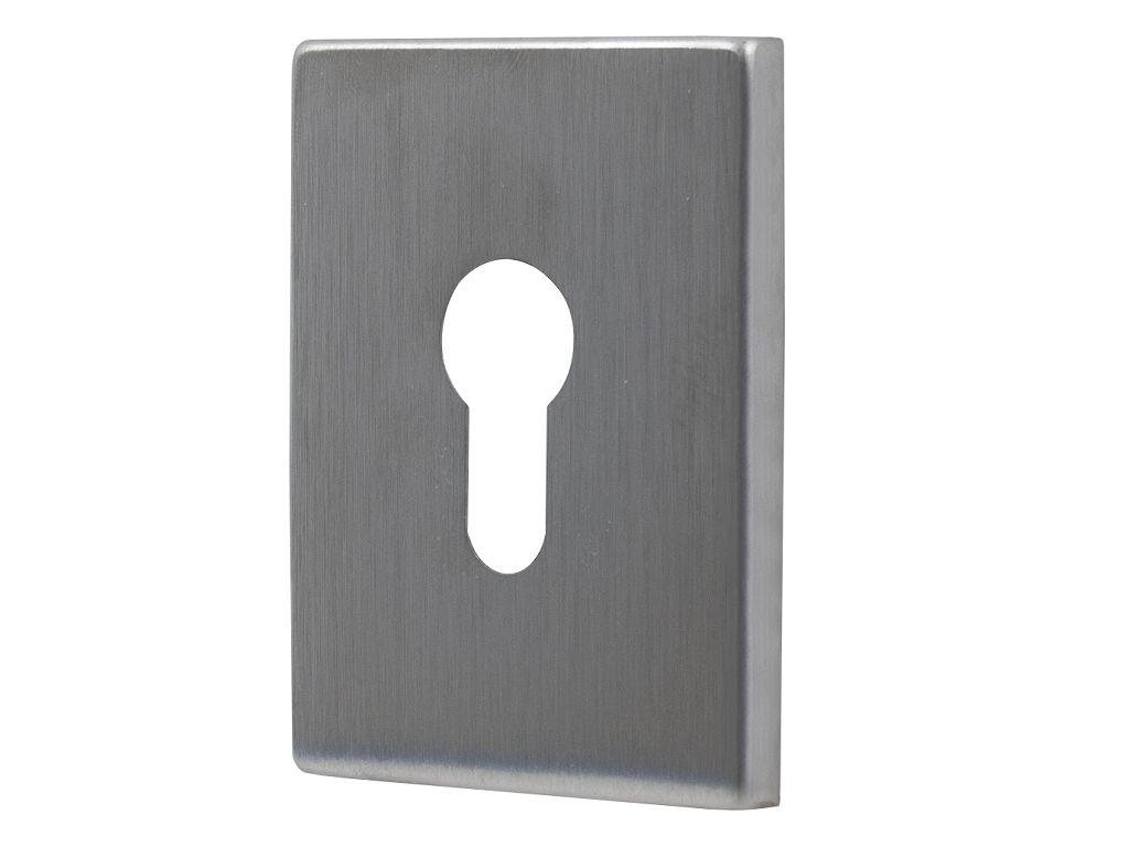 Bocchetta Rettangolare Foro Yale per Cilindro Europeo mm.62x82x5h varie finiture Fimet Maniglie - immagine 5