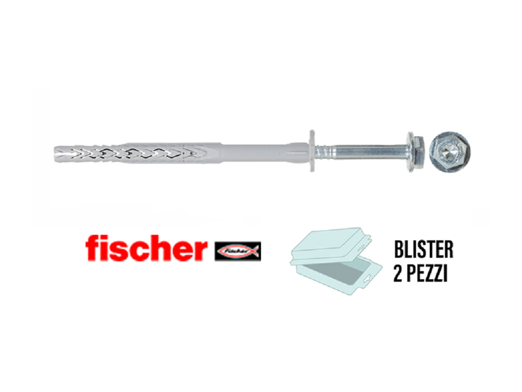 fis-blssxrl_torx-te.png Tassello Nylon Prolungato con Vite Torx-TE SXRL d.10 FUS CE in Blister da Pezzi 2 varie lunghezze | Fischer - immagine 1