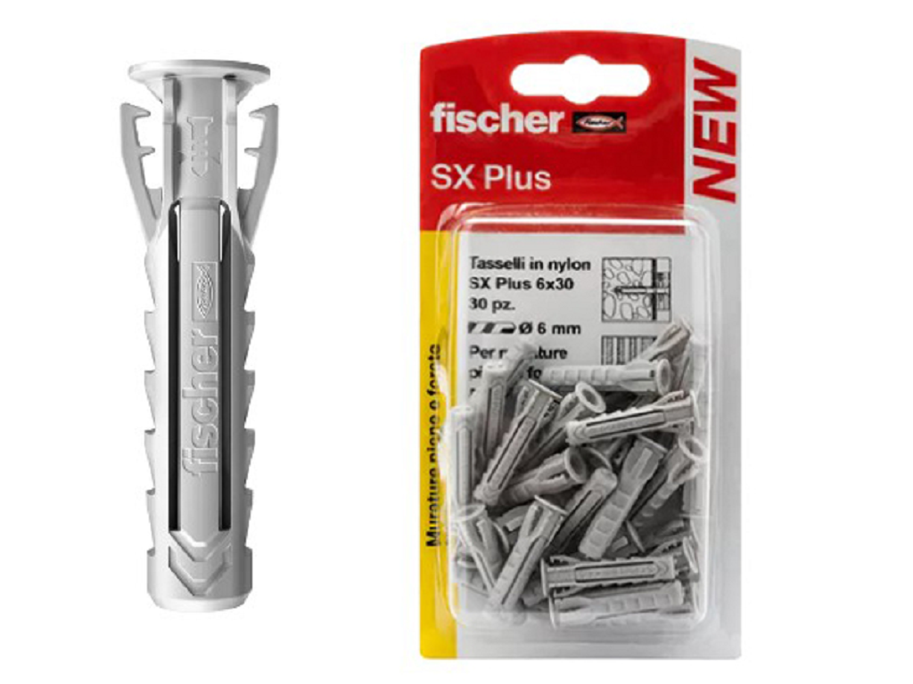 fis567538.png SX Plus Tassello Nylon con Bordo 4 Espandenti in Blister varie misure | Fischer - immagine 1