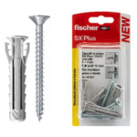 SX Plus S Tassello Nylon con Bordo 4 Espandenti in Blister Viti varie misure | Fischer