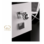 Coppia Pomolo Girevole Cristallo Geo60 d.60x81h Foro Chiave Trasparente/Cromo  Glass Design