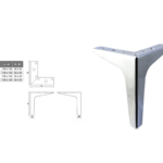PIEDE METALLO CROMO LUCIDO d.130x130/20x20 VARIE ALTEZZE | GPI