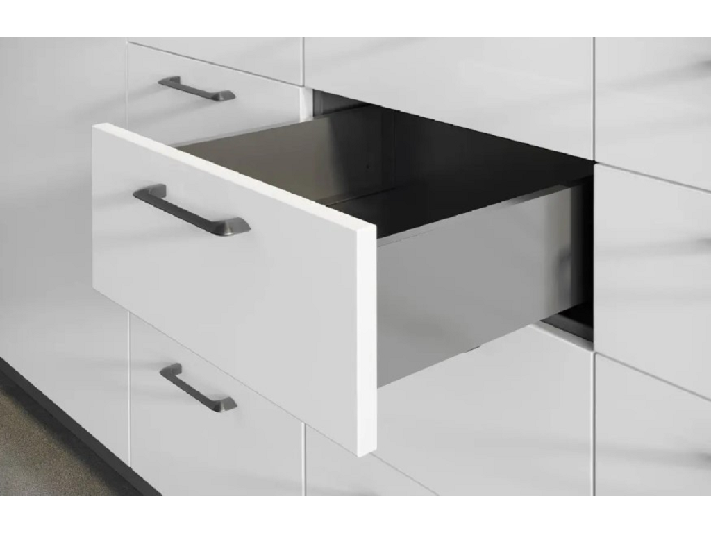 Guide per cassetti Axispro Soft close estrazione totale con Spondina Antracite B mm.116 varie lunghezze  GTV - immagine 2