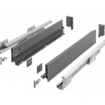 Guide per cassetti Axispro Soft close estrazione totale con Spondina Antracite A mm.84 varie lunghezze GTV