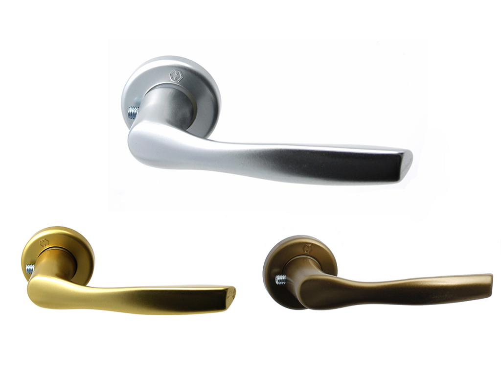 hop1722638rr.png Maniglia Milano Rosetta Tonda d.45x8h Bocchetta Foro Chiave Anodizzato varie finiture Hoppe - immagine 1