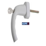 Maniglia per Finestra DK Tokyo Movimento 4 Scatti Nylon 7x35 Alluminio+Cilindro F9010-Bianco  Hoppe