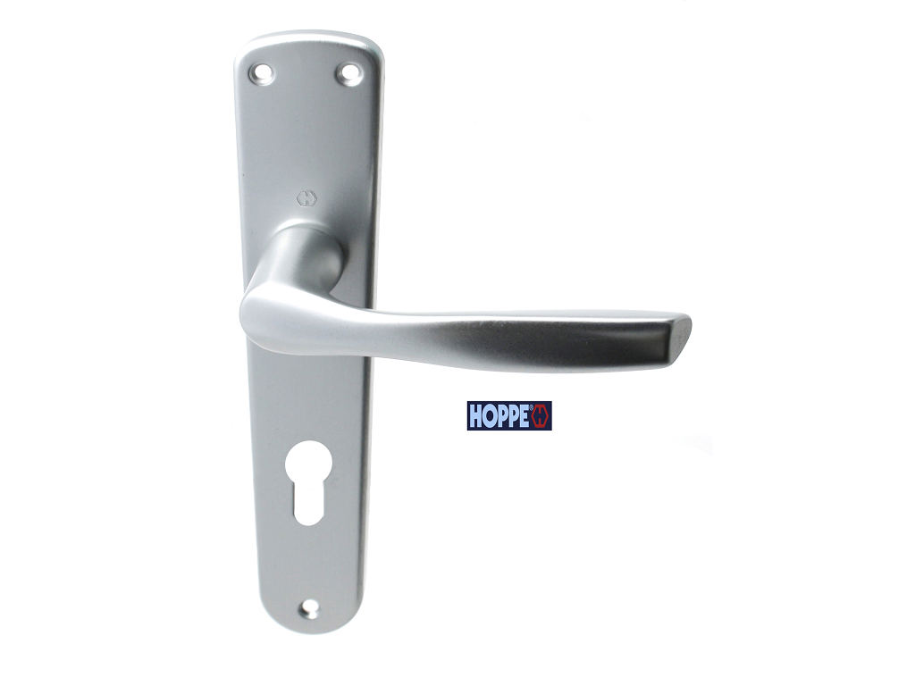 hop700776x.png Maniglia Milano 8x85 Yale Placca mm.205 Anodizzato varie finiture Hoppe - immagine 1