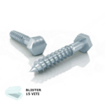 VITE LEGNO TE cl.4.8 DIN 571 UNI704 ZINCATO IN BLISTER mm.8,0 VARIE LUNGHEZZE  | TECFI