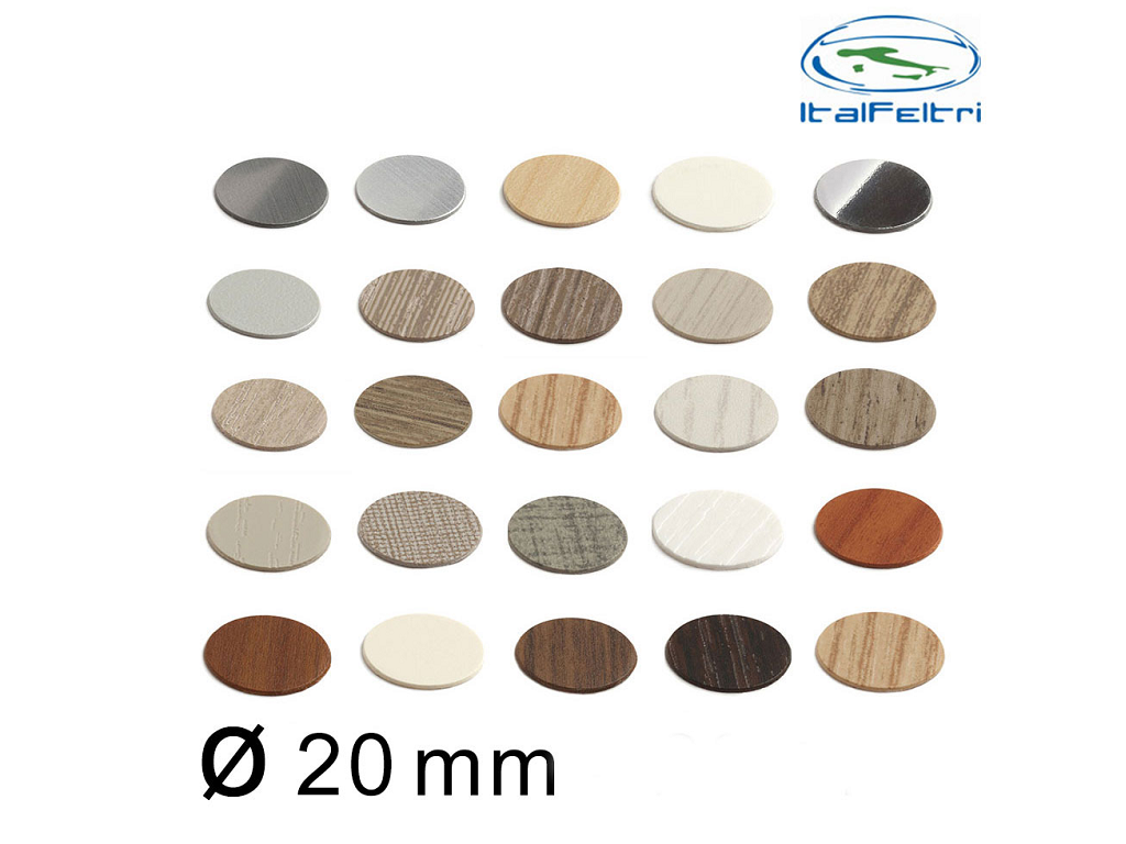 itf113-20.png Copriforo Adesivi Spessore 0,45 mm.20 pz.15 varie finiture Italfeltri - immagine 1
