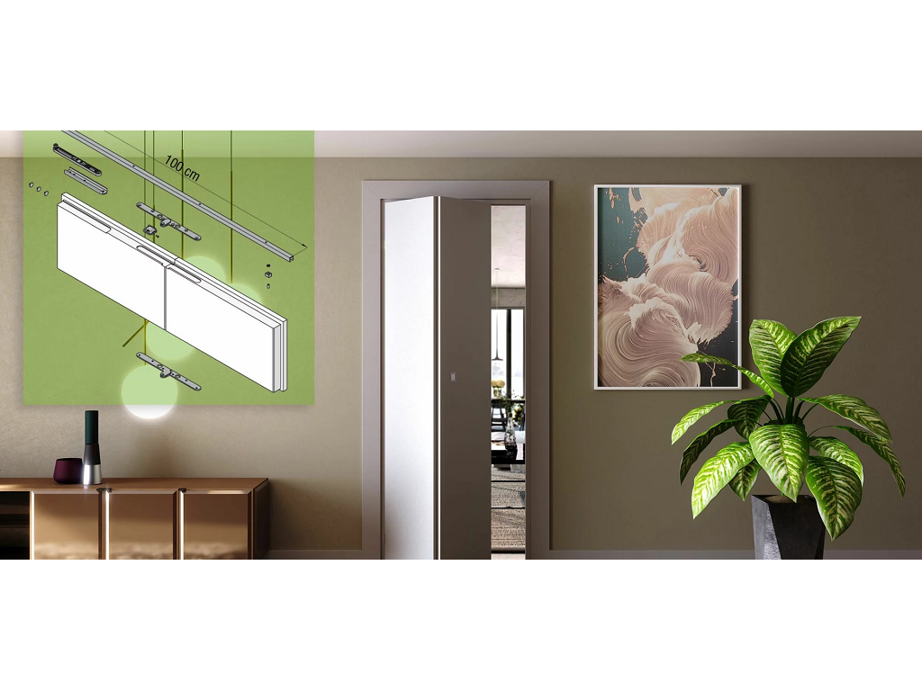 kob02601dxsx.png Sistema Porta A Libro Pieghevole A Battente+Binario Mt.1 Dx-Sx | Koblenz - immagine 1