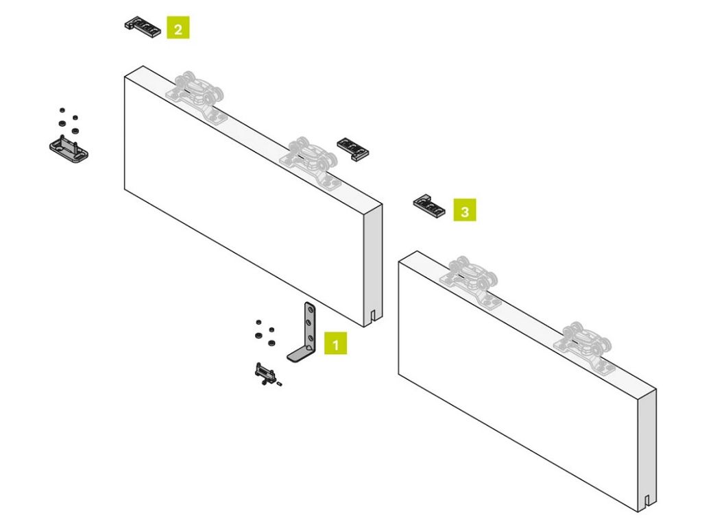 Kit Trascinamento System 2000 per Pannelli Interni o Esterni 2 Ante Parallele   Koblenz - immagine 2
