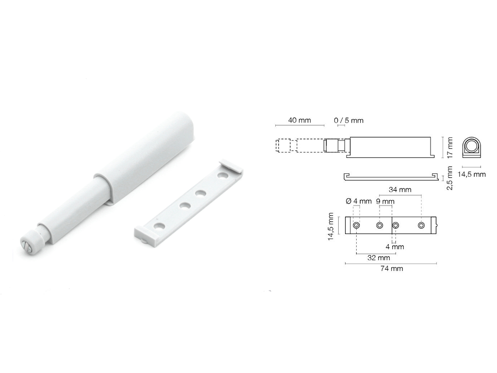 mac011791c.png Cricchetto a Scatto Regolabile con Magnete 74+40x14,5 mm. | Maco - immagine 1
