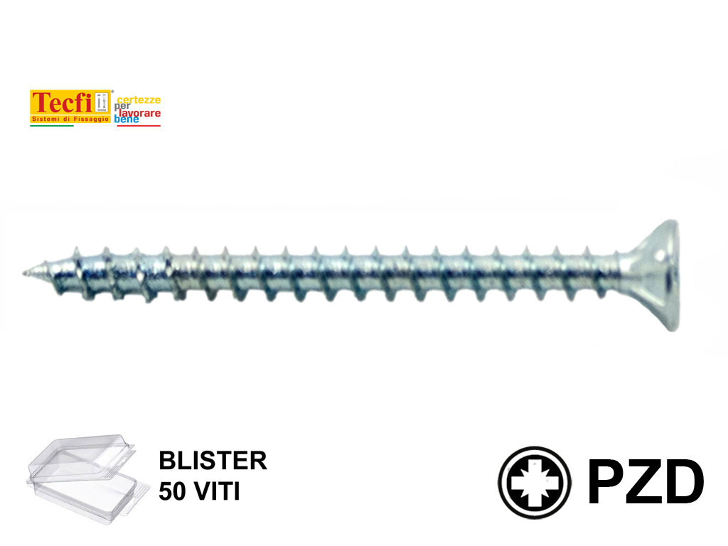 tefblslegnozincate50.png VITE TRUCIOLARE TSP IMPRONTA CROCE PZ1 ZINCATE IN BLISTERmm.3,0 VARIE LUNGHEZZE | TECFI - immagine 1