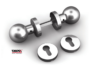 Coppia Pomolo Girevole Sfera d.50x60h Rosetta Tonda d.50x10h AISI304 Inox Lucido Reguitti Inox - immagine 2