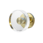 Mezzo Pomolo Girevole Ghost Cristallo d.65 Rosetta Tonda d.50x6h OL-Ottone Lucido  Ento