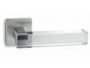 Maniglia Shiny R6 Cristallo Rosetta Quadra d.50x50x6h Bocchetta Foro Chiave varie finiture  Ento - immagine 2