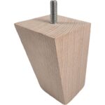Piede Legno Faggio Grezzo con Vite Filettata Ma10x30 d.75x75 mm.120h  Gpi