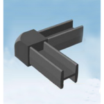 Raccordo per Tubo Quadro Vuoto mm.20x20 Nylon Nero Due Vie | AL.GO