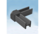 Raccordo per Tubo Quadro Vuoto mm.20x20 Nylon Nero Due Vie | AL.GO
