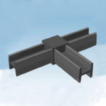 Raccordo per Tubo Quadro Vuoto mm.20x20 Nylon Nero A T | AL.GO
