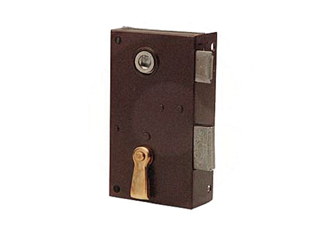 bon185d.png SERRATURA DA APPLICARE VERTICALE BRONZATA mm.60 ENTRATA 35 mm.60x110h MANO DX-SX - immagine 1