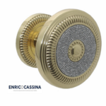 Coppia Pomolo Girevole Moon Charme d.81x66h Rosetta d.59x13h Swarosvki+Oro   Enrico Cassina