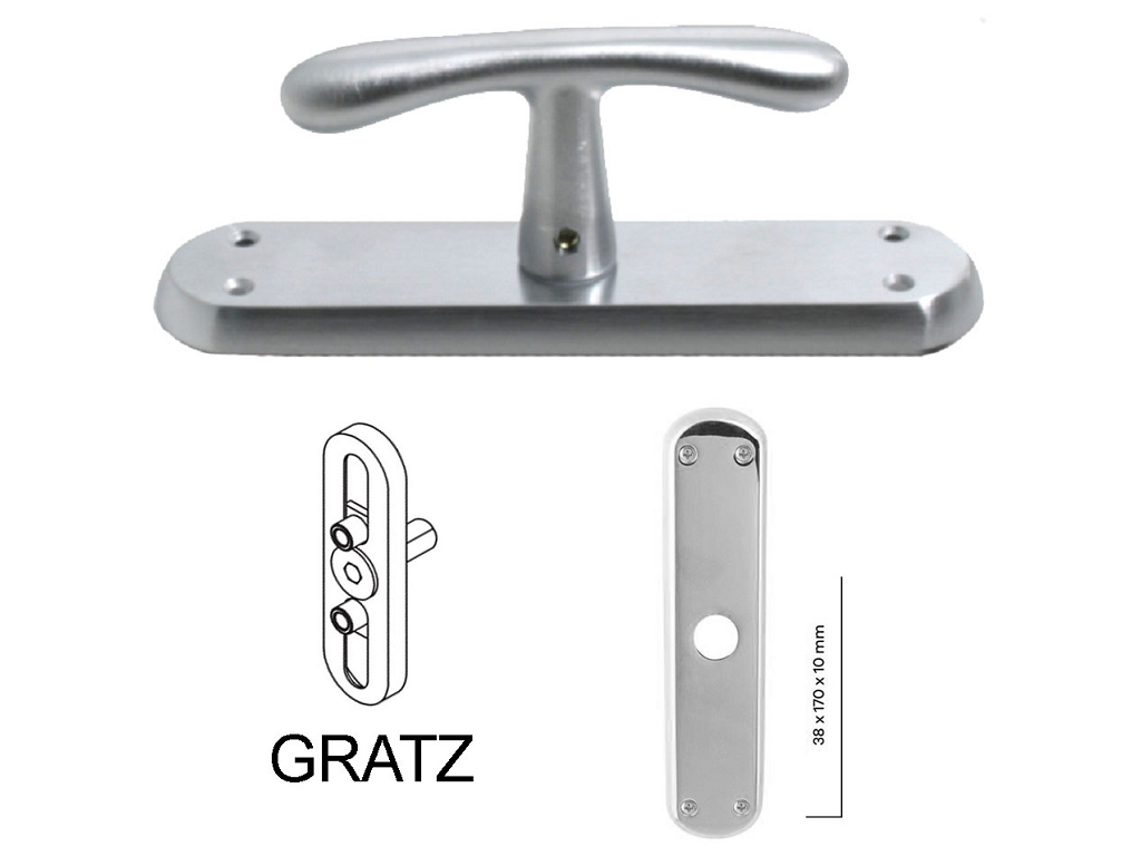 citgocmrtcr02c02032x.png Maniglia per Finestra Cremonese Goccia Placca CR02 mm.170x38 Z2B - Cromo Satinato Gratz | Comit - immagine 1