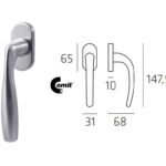 Maniglia per Finestra dk Jet Movimento 4 Scatti Metallo 7x35 2B - Cromo Satinato | Comit
