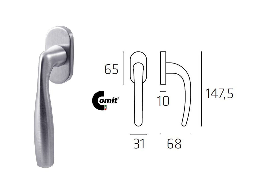 citjetdk01z2b.png Maniglia per Finestra dk Jet Movimento 4 Scatti Metallo 7x35 2B - Cromo Satinato | Comit - immagine 1