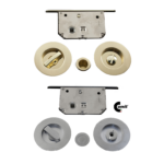 Maniglia Incasso Tonda Porta Scorrevole modello K105CT04 d.75/48 con Nottolino+Serratura E50 varie finiture | Comit
