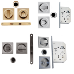 Maniglia Incasso Quadra Porta Scorrevole modello Open SQ d.57x57/48 con Nottolino+Serratura E50 varie finiture  Colombo Design
