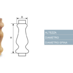 Colonnina in Legno Faggio mm.15x55  Cof32