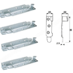 Ferri da Letto ad incastro mm.95 Dx-Sx Zincato pz.8   Cof198
