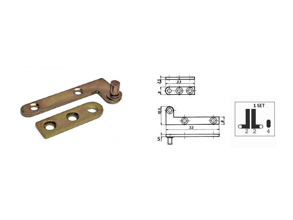 cof040710.png Perni Doppio Collo Ridotto con Piastrina mm.55 Ottonato pz.4 - immagine 1