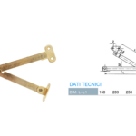 ASTA SNODATA CON FERMO TIPO LEGGERO mm.150 OTTONATO