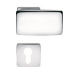 Coppia Pomolo Girevole Bold Rosetta d.50x50x10h Bocchetta Foro Yale CR-Cromo  Colombo Design