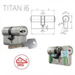 Cilindro Europeo Titan I6 Nichel Satinato 5 Chiavi + 1 Cantiere Varie Misure | DOM-CR
