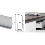Profilo Gola Centrale mm.70x24,7 cm.235 Alluminio Anodizzato Opaco | Emuca