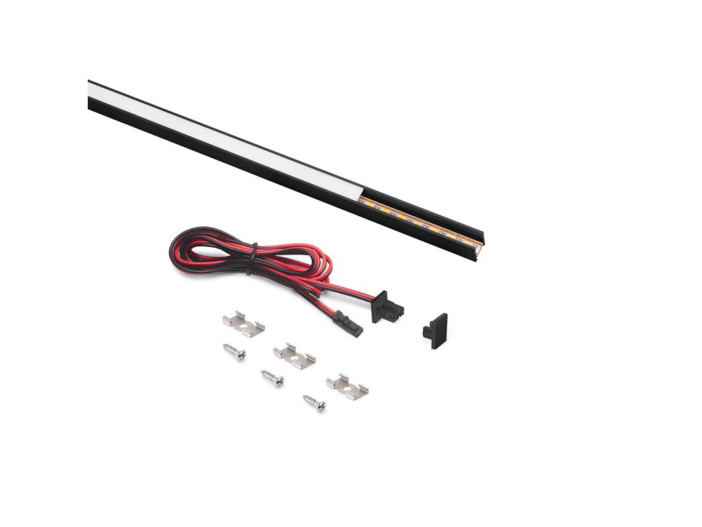 Profilo Led da Appoggio Linea Pyxis mm.10x12,5 cm.290 24v 8w mt. Strip Led 160 led/metro Varie Finiture 2700k Emuca - immagine 2