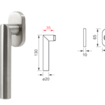 Maniglia per Finestra DK Olanda Movimento 4 scatti metallo 7x35 AISI304 Inox Satinato | Fimet Maniglie
