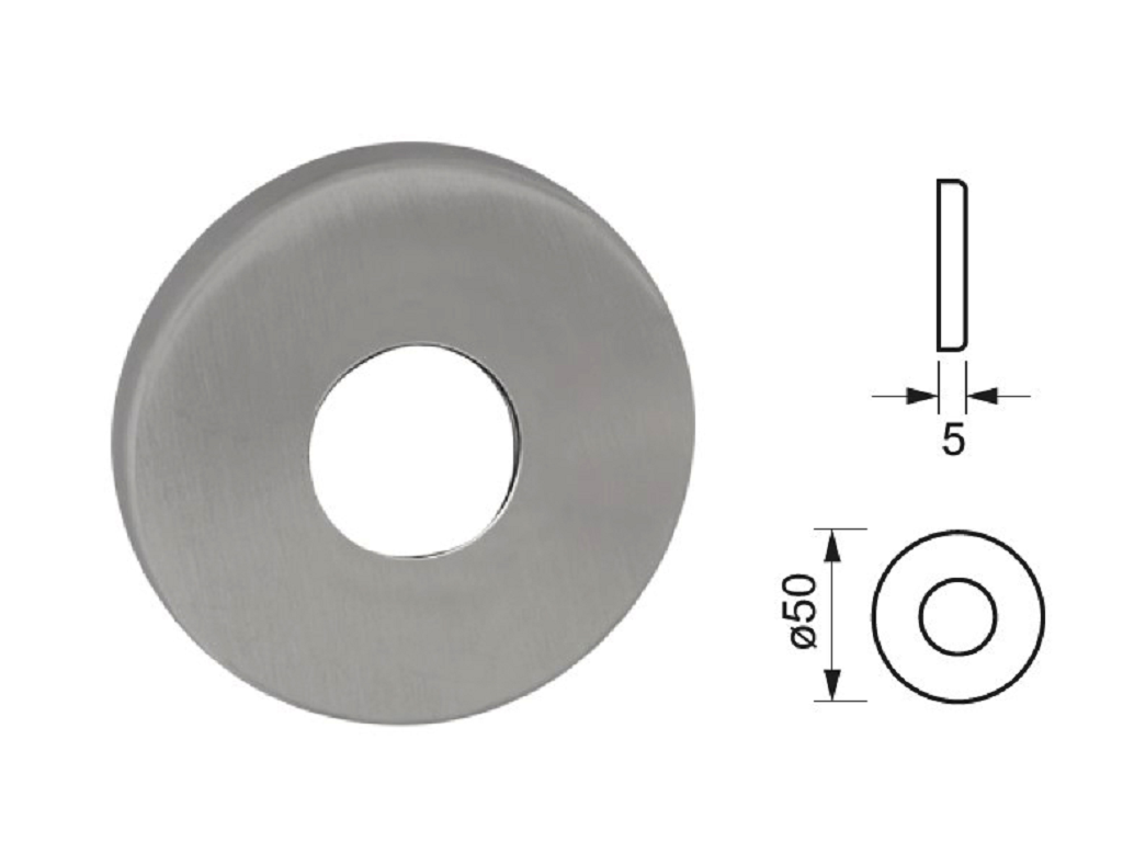 fim203cm60.png Rosetta Tonda 203 d.50x5h AISI304 Inox Satinato Fimet Maniglie - immagine 1