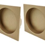 Maniglia Incasso Quadra Porta Scorrevole modello 3667C d.53x53/48 Senza Foro Chiave F.02O Effetto Ottone Satinato Opaco  Fimet Maniglie
