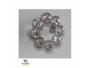 MANIGLIETTA MOBILE INTERASSE 32 DA 50x50x22 mm. TONDA CON PIETRE SWAROVSKI prodotta da GIUSTI - immagine 2